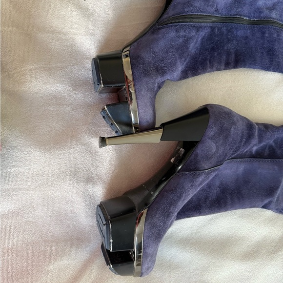 Gianmarco Lorenzi Purple Knee-High Boots - Picture 9 of 10